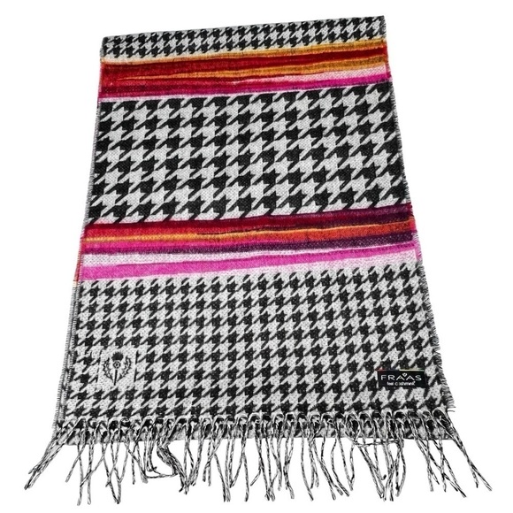 NWOT FRAAS Feel Cashmink Black White Houndstooth Multi Colored Oversized Scarf - Picture 10 of 16